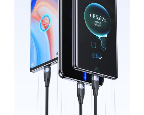 Кабель Usams US-SJ632 U85 Type-C To Type-C PD100W Aluminum Alloy Fast Charging & Data Cable black