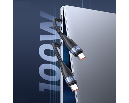 Кабель Usams US-SJ632 U85 Type-C To Type-C PD100W Aluminum Alloy Fast Charging & Data Cable black