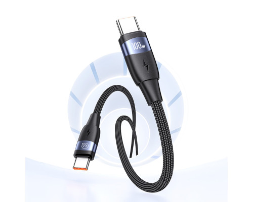 Кабель Usams US-SJ632 U85 Type-C To Type-C PD100W Aluminum Alloy Fast Charging & Data Cable black