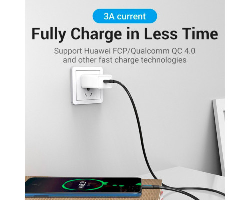 Кабель Vention USB 2.0 C Male to Male Cable 1M Black PVC Type (COSBF)