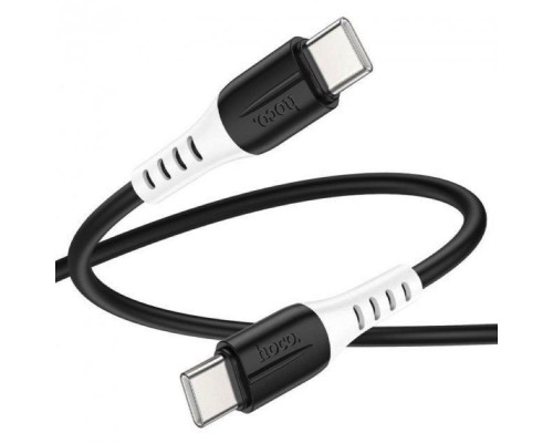 Кабель HOCO X82 Type-C to Type-C 60W, 1m, silicone, silicone connectors, Black