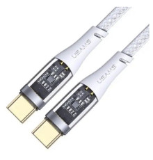 Кабель Usams US-SJ574 Type-C To Type-C PD 100W Aluminum alloy Transparent Data Cable -Icy Series 1.2m