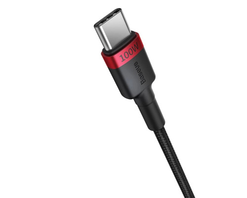 Кабель Baseus Cafule Charging Cable USB-C to USB-C 100W 1m 2pcs Red Black+Grey Black
