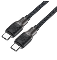 Кабель ACEFAST C10-03 Type-C to Type-C 3A, 60W, 1.2m, silicone, zinc connectors, Black