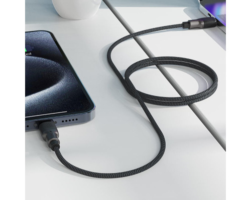 Кабель ACEFAST C10-03 Type-C to Type-C 3A, 60W, 1.2m, silicone, zinc connectors, Black