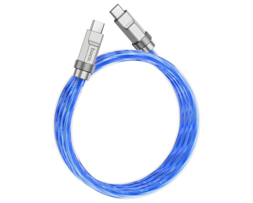Кабель HOCO U113 Solid 100W silicone charging data cable Type-C to Type-C Blue