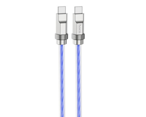 Кабель HOCO U113 Solid 100W silicone charging data cable Type-C to Type-C Blue