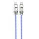 Кабель HOCO U113 Solid 100W silicone charging data cable Type-C to Type-C Blue