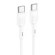 Кабель HOCO X83 Type-C to Type-C Victory 60W charging data cable White