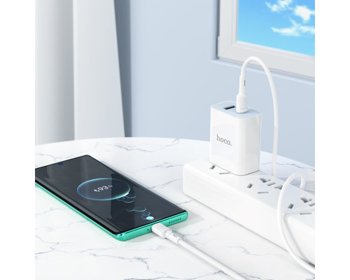 Кабель HOCO X83 Type-C to Type-C Victory 60W charging data cable White