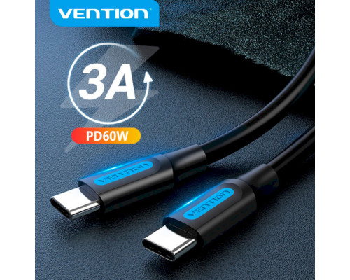 Кабель Vention USB 2.0 C Male to Male Cable 1.5M Black PVC Type (COSBG)