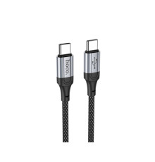 Кабель HOCO X102 Type-C to Type-C 3A, 1m, nylon, aluminum connectors, Black