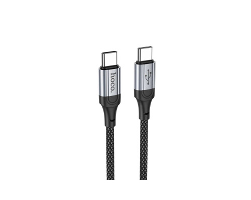 Кабель HOCO X102 Type-C to Type-C 3A, 1m, nylon, aluminum connectors, Black