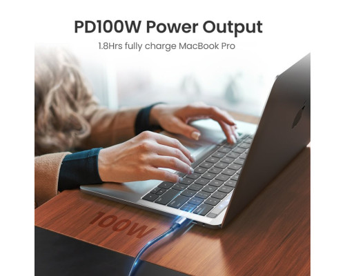 Кабель UGREEN US334 USB-C 2.0 to Angled USB-C M/M Cable Aluminium Shell with Braided 1m (Black)(UGR-70643)