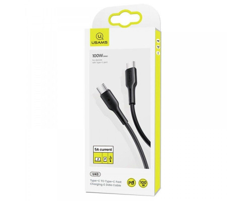 Кабель Usams US-SJ459 U43 Type-C TO Type-C 100W PDFast Charging & Data Cable 1.2m black