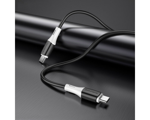 Кабель BOROFONE BX79 Type-C to Type-C 3A,60W, 1m, silicone, silicone connectors, Black