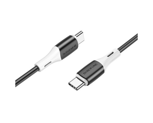 Кабель BOROFONE BX79 Type-C to Type-C 3A,60W, 1m, silicone, silicone connectors, Black