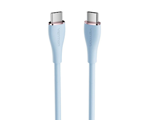 Кабель Vention USB 2.0 C Male to C Male 5A Cable 1.5M Light Blue Silicone Type (TAWSG)