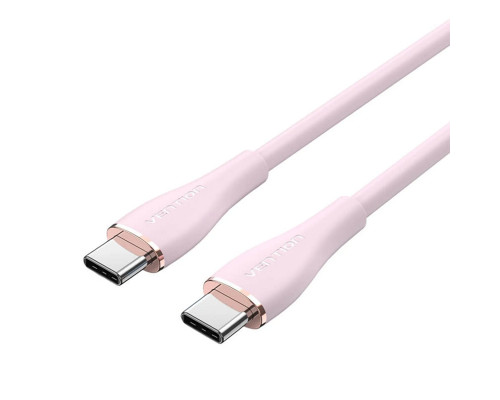 Кабель Vention USB 2.0 C Male to C Male 5A Cable 1.5M Pink Silicone Type (TAWPG)