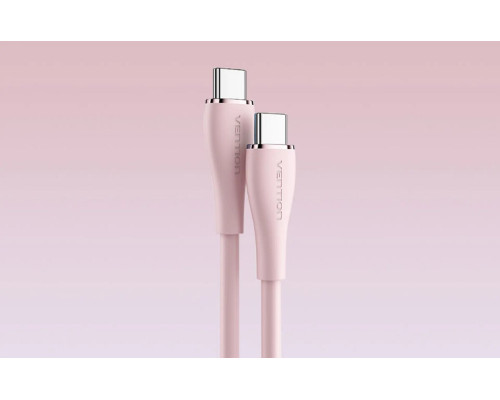 Кабель Vention USB 2.0 C Male to C Male 5A Cable 1.5M Pink Silicone Type (TAWPG)