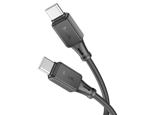 Кабель Hoco X101 Assistant 60W silicone charging data cable Type-C to Type-C Black