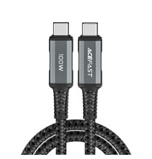 Кабель ACEFAST C4-03 Type-C to Type-C 5A, 100W, 2m, nylon, zinc connectors, Gray
