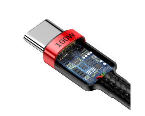 Кабель Baseus Cafule PD2.0 100W flash charging Type-C For Type-C cable (20V 5A)2m Red+Black