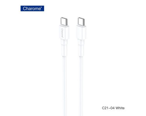 Кабель CHAROME C21-04 USB-C to USB-C charging data cable White