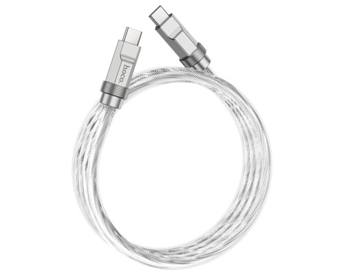 Кабель HOCO U113 Solid 100W silicone charging data cable Type-C to Type-C Silver