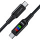 Кабель ACEFAST C7-03 Type-C to Type-C 5A, 100W, 1.2m, nylon, zinc connectors, LED, Black