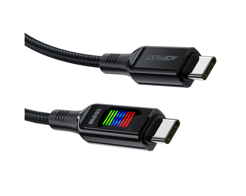 Кабель ACEFAST C7-03 Type-C to Type-C 5A, 100W, 1.2m, nylon, zinc connectors, LED, Black