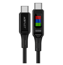 Кабель ACEFAST C7-03 Type-C to Type-C 5A, 100W, 1.2m, nylon, zinc connectors, LED, Black
