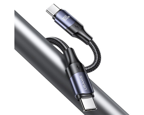 Кабель Usams US-SJ524 U71 Type-C To Type-C 100W PD Fast Charging & Data Cable 1.2m black