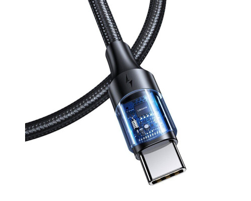 Кабель Usams US-SJ524 U71 Type-C To Type-C 100W PD Fast Charging & Data Cable 1.2m black