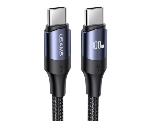Кабель Usams US-SJ524 U71 Type-C To Type-C 100W PD Fast Charging & Data Cable 1.2m black