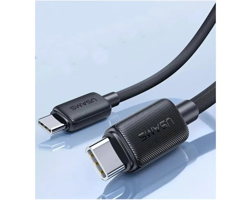 Кабель Usams US-SJ696 60W Striped Data Cable Type-C To Type-C-KY Series 2M black