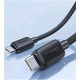 Кабель Usams US-SJ696 60W Striped Data Cable Type-C To Type-C-KY Series 2M black