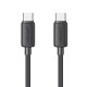 Кабель Usams US-SJ696 60W Striped Data Cable Type-C To Type-C-KY Series 2M black