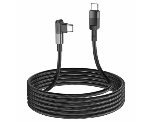 Кабель HOCO U108 Type-C to Type-C 5A, 100W, 2m, nylon, aluminum connectors, Black