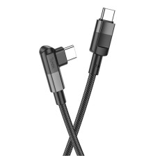 Кабель HOCO U108 Type-C to Type-C 5A, 100W, 2m, nylon, aluminum connectors, Black