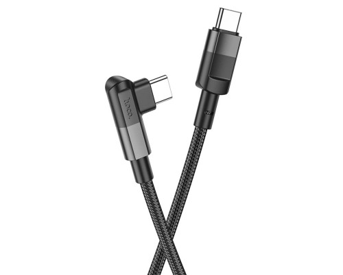 Кабель HOCO U108 Type-C to Type-C 5A, 100W, 2m, nylon, aluminum connectors, Black
