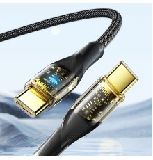 Кабель Essager Interstellar Transparent Design USB Charging Cable Type C to Type C 100W 2m black (EXCTT1-XJA01-P)