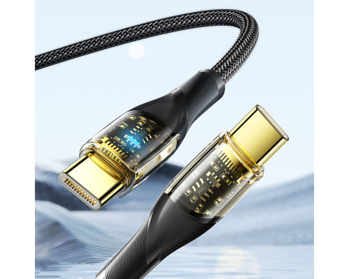 Кабель Essager Interstellar Transparent Design USB Charging Cable Type C to Type C 100W 2m black (EXCTT1-XJA01-P)
