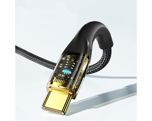 Кабель Essager Interstellar Transparent Design USB Charging Cable Type C to Type C 100W 2m black (EXCTT1-XJA01-P)