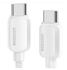Кабель ESSAGER Waves Type-C to Type-C 100W 1m white