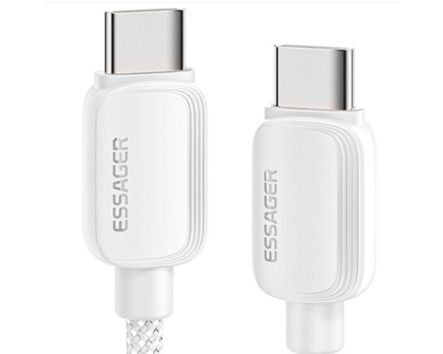 Кабель ESSAGER Waves Type-C to Type-C 100W 1m white