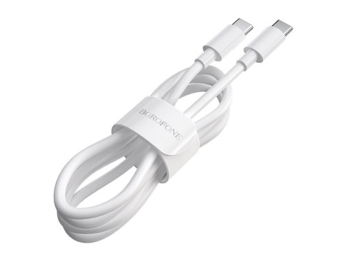 Кабель BOROFONE BX44 Type-C to Type-C, 5A, 100W, 1m, ABS, ABS connectors, White