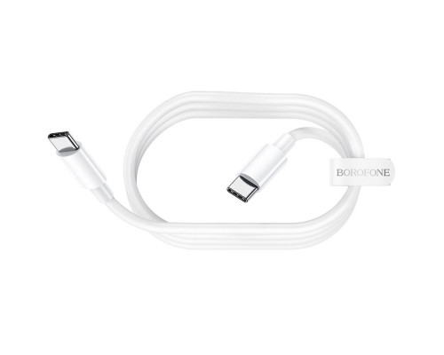Кабель BOROFONE BX44 Type-C to Type-C, 5A, 100W, 1m, ABS, ABS connectors, White
