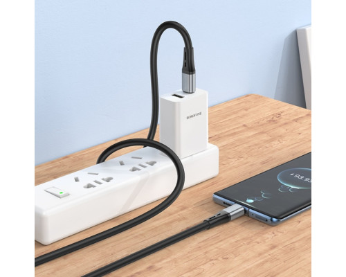 Кабель BOROFONE BX88 Solid 60W silicone charging data cable for Type-C to Type-C Black