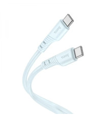 Кабель HOCO X97 Crystal color 60W silicone charging data cable Type-C to Type-C light blue
